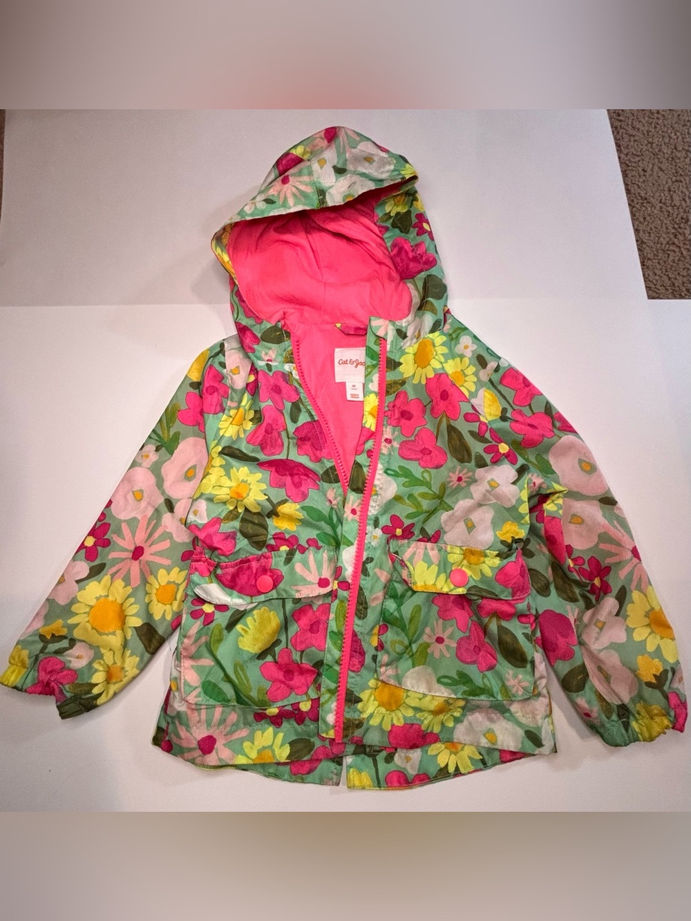 Cat & Jack Floral Hooded Raincoat